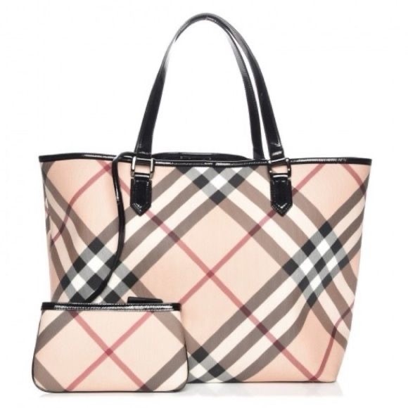 💯 Authentic Burberry LARGE Nova Check Tote Handbag Shoulder Bag - Picture 4 of 16